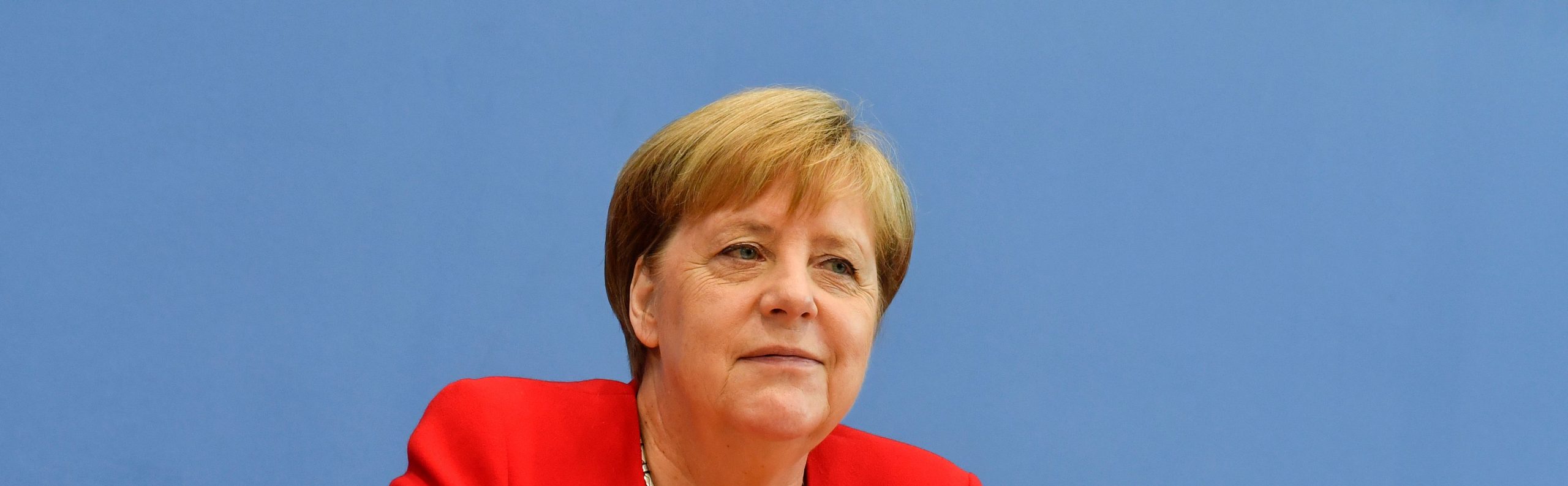 Angela Merkel in conferenza stampa (LaPresse)