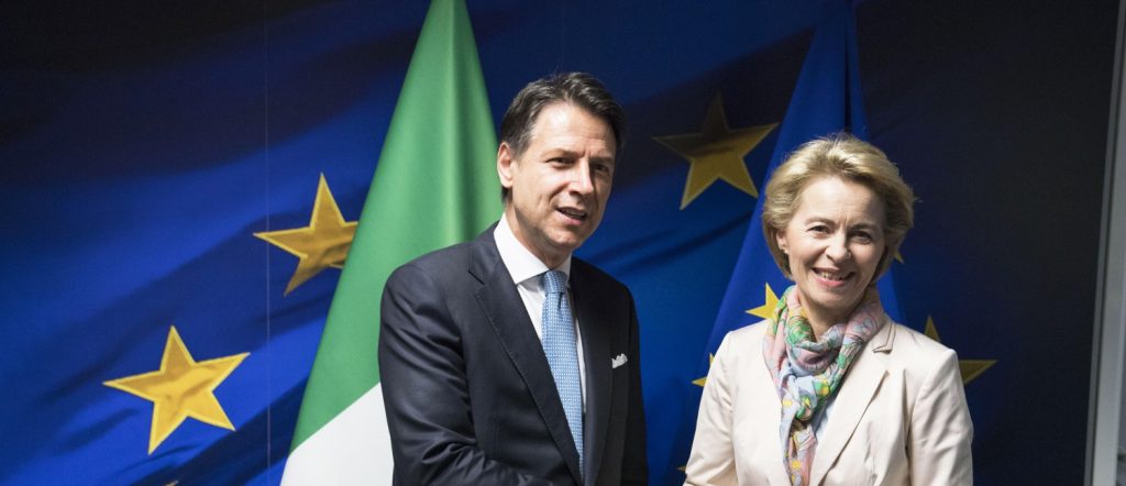 Giuseppe Conte e Ursula von der Leyen