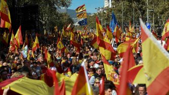 Manifestazione unionisti spagnoli a Barcellona