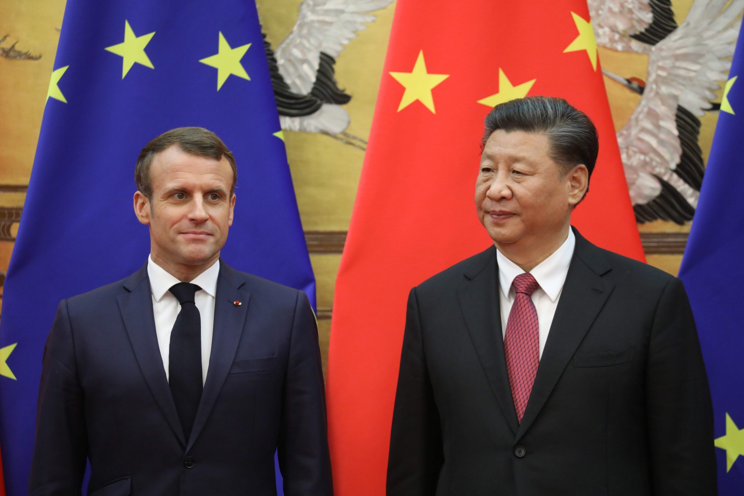 Emmanuel Macron e Xi Jinping (LaPresse)