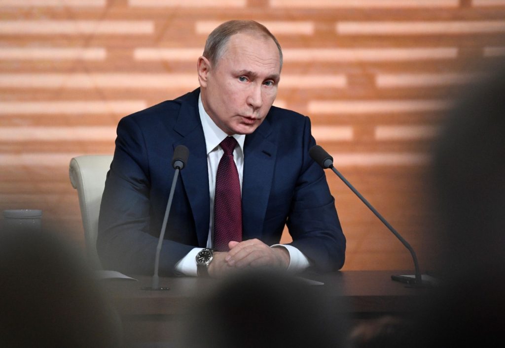 La conferenza stampa di fine anno di Vladimir Putin (LaPresse)