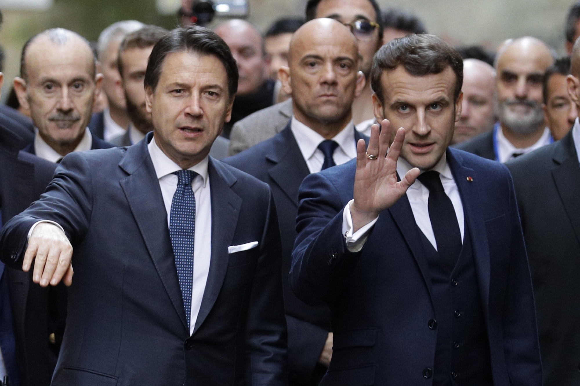 Giuseppe Conte e Emmanuel Macron (LaPresse)