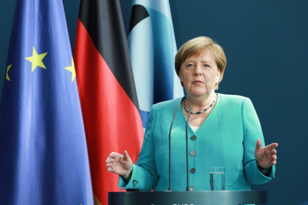 Merkel And Von Der Leyen Press Conference As Germany Holds EU Council Presidency