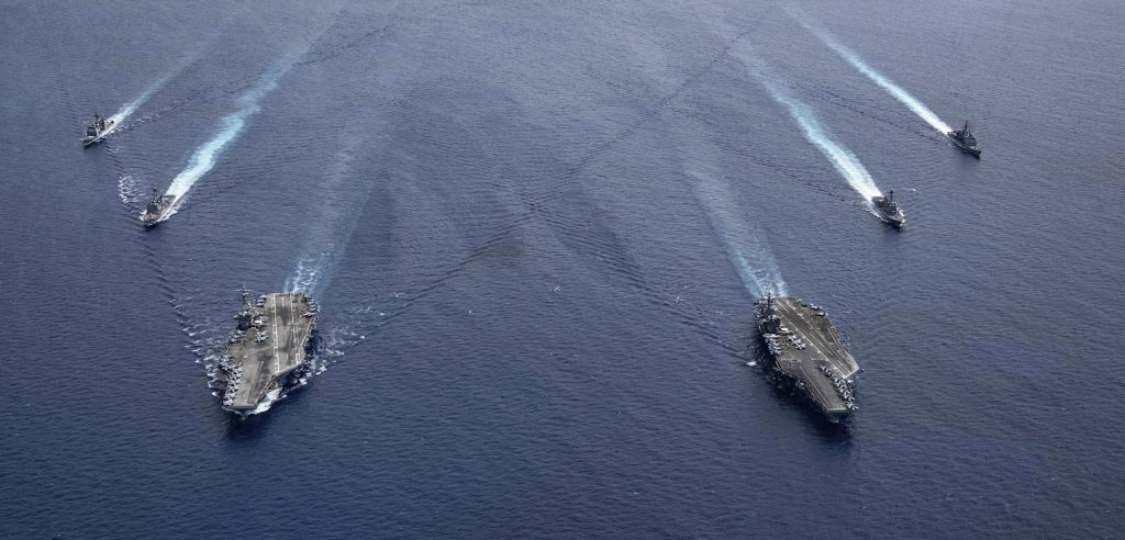 Esercitazioni Marina degli Stati Uniti nel Mar Cinese Meridionale (La Presse)