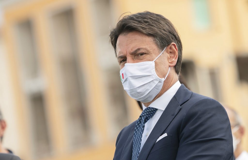 Giuseppe Conte ad Amatrice (La Presse)