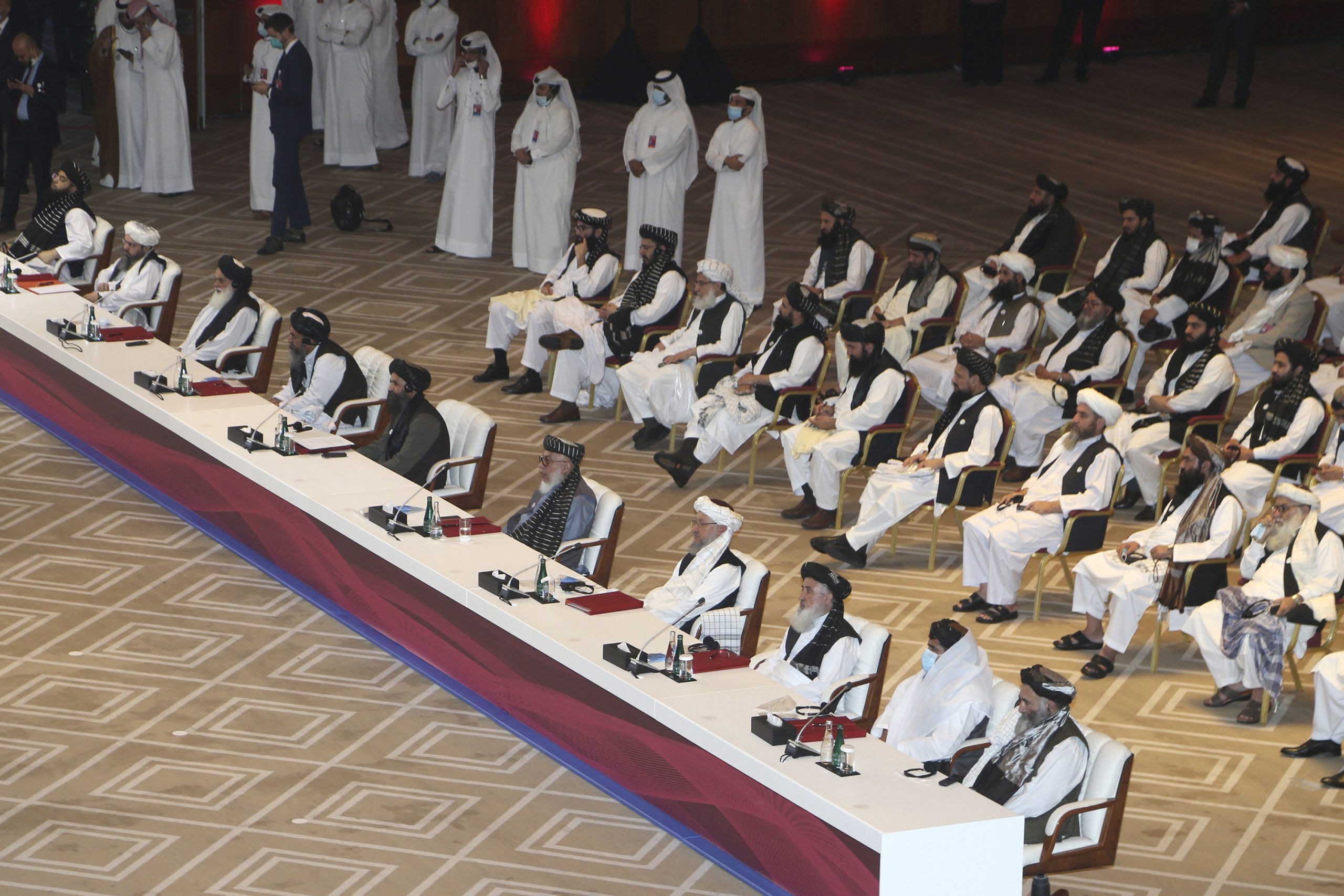 La delegazione dei talebani a Doha (LaPresse)