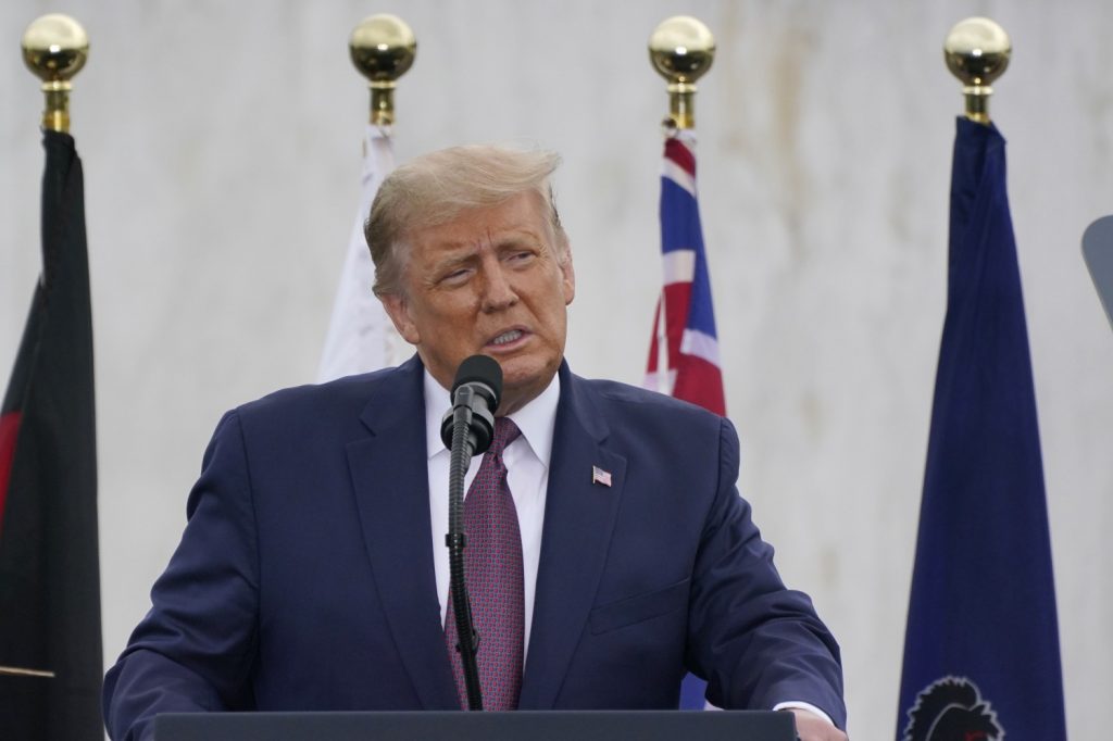 Donald Trump in conferenza al Flight 93 National Memorial a Shanksville (La Presse)