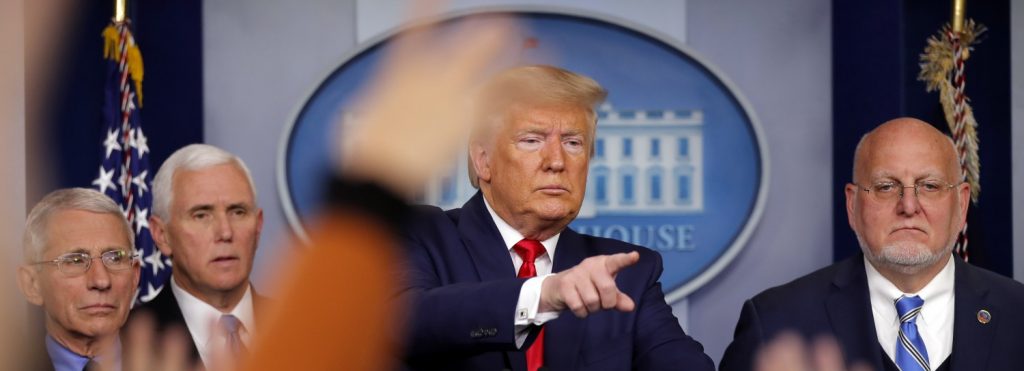 Donald Trump parla dell'emergenza Coronavirus (LaPresse)