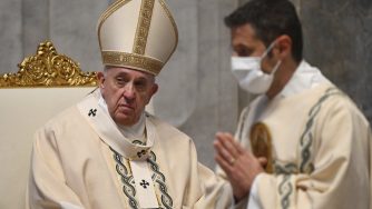 Papa Francesco celebra la Messa in occasione della festa di Cristo Re (La Presse)