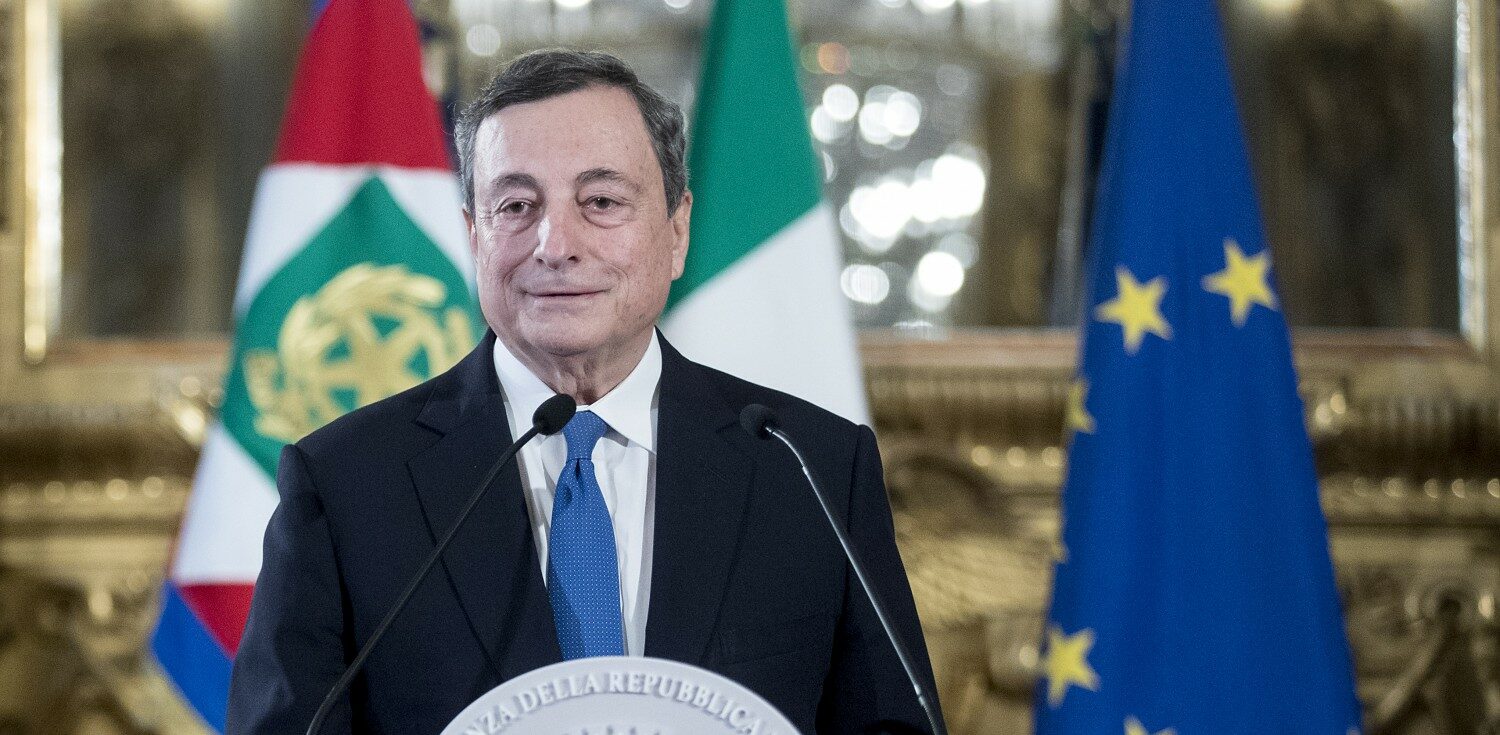 Quirinale - Dichiarazioni del Presidente del Consiglio incaricato Mario Draghi (La Presse)
