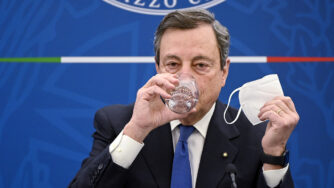 Conferenza stampa del Presidente Mario Draghi (La Presse)