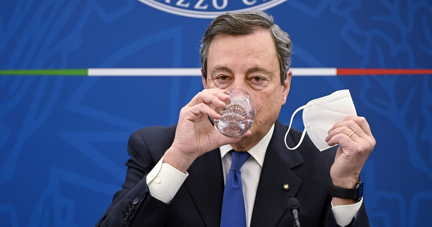 Conferenza stampa del Presidente Mario Draghi (La Presse)