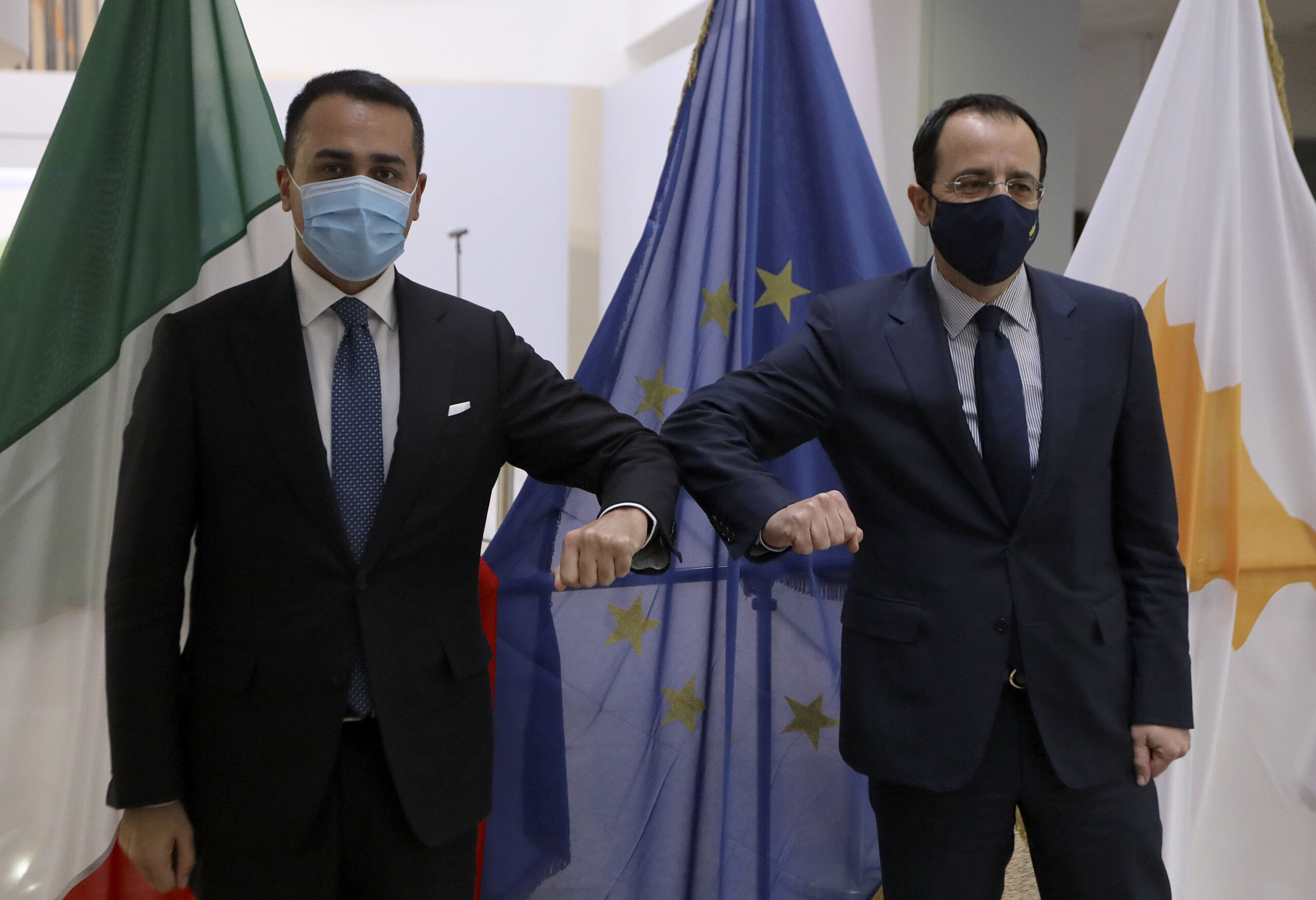 il ministro degli EsteriNicos Christodoulides e il ministro degli Esteri italiano Di Maio