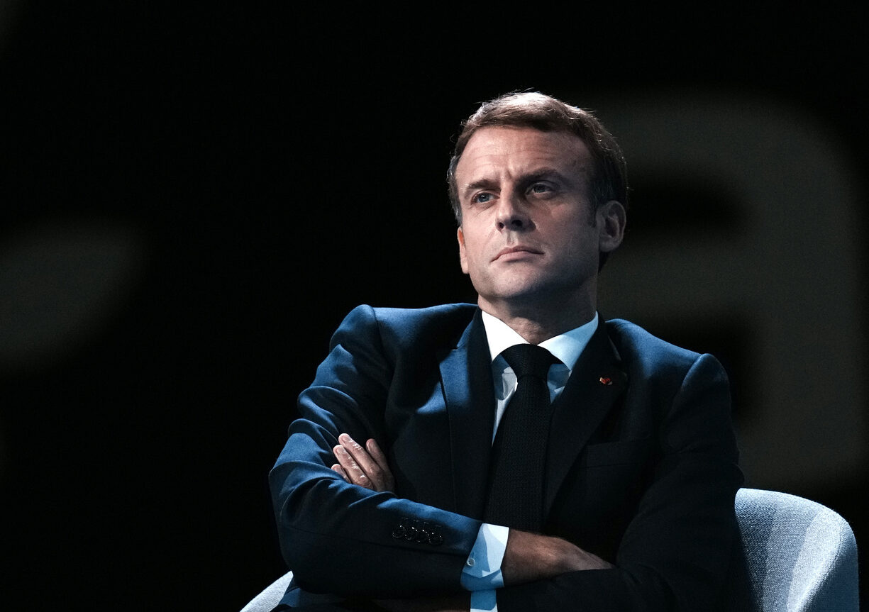 Il presidente Emmanuel Macron al congresso dell'AMF a Parigi