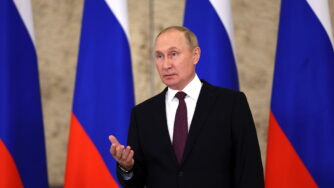 Vladimir Putin a Samarcanda (ANSA)