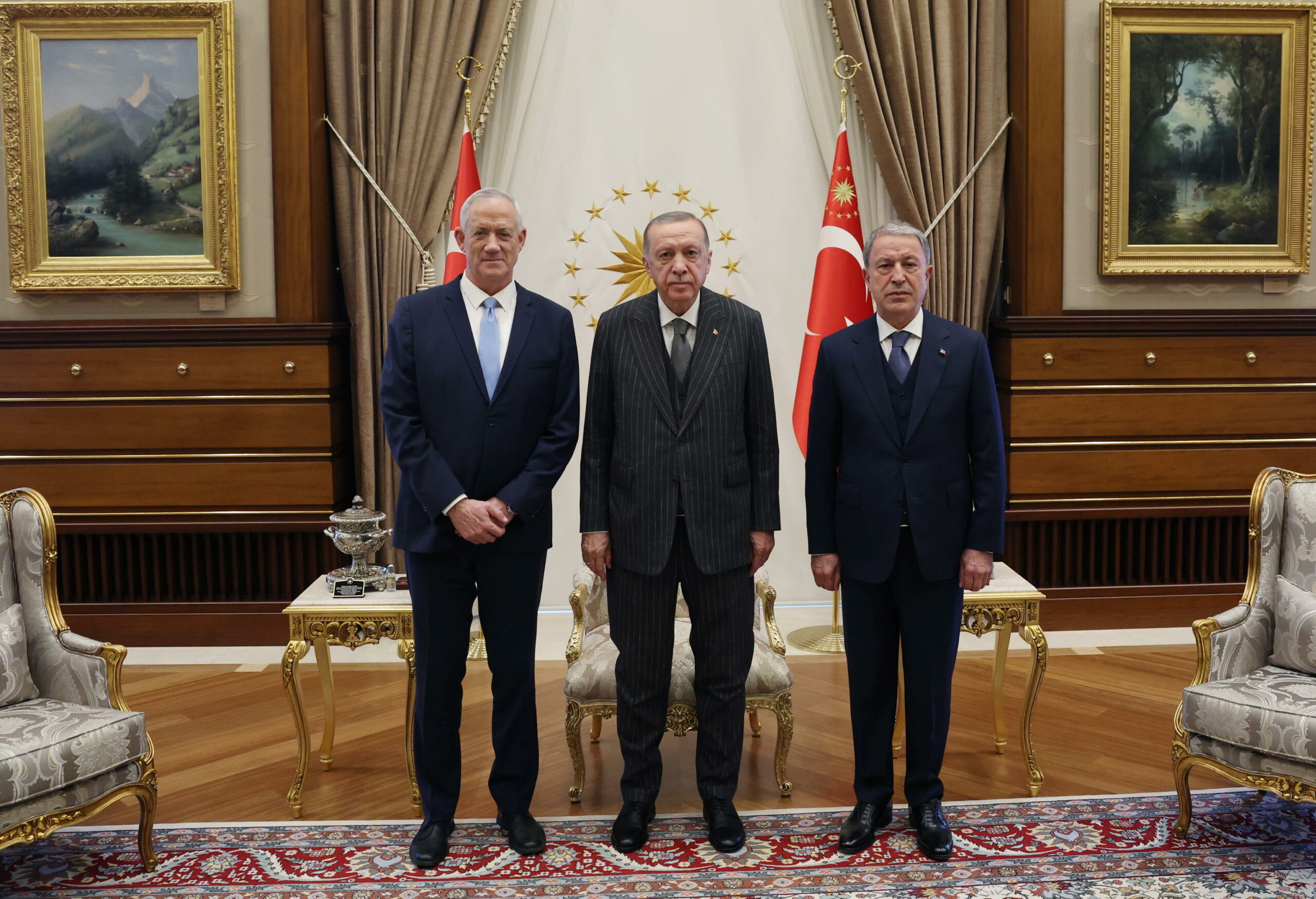 Gantz, Akara e Erdogan (ANSA)