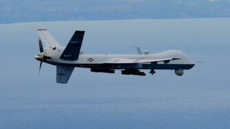 A remotely piloted MQ-9 Reaper operated by the New York Air National Guard’s 174th Attack Wing