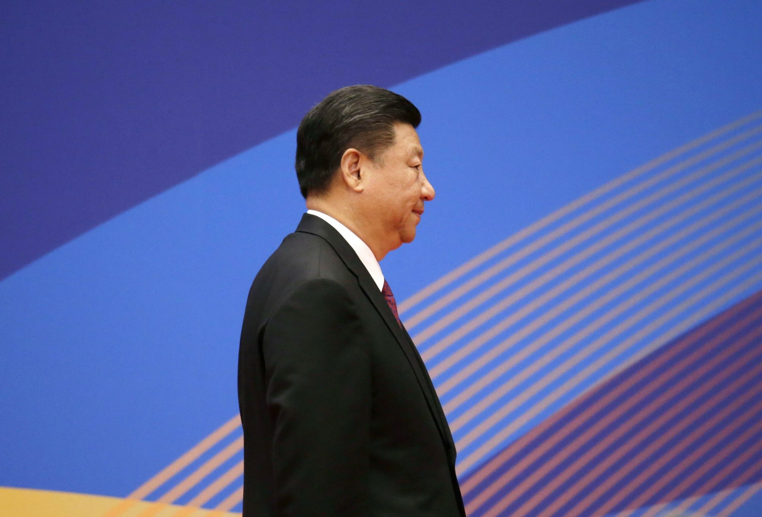 Chinese President Xi Jinping leaves a news conference