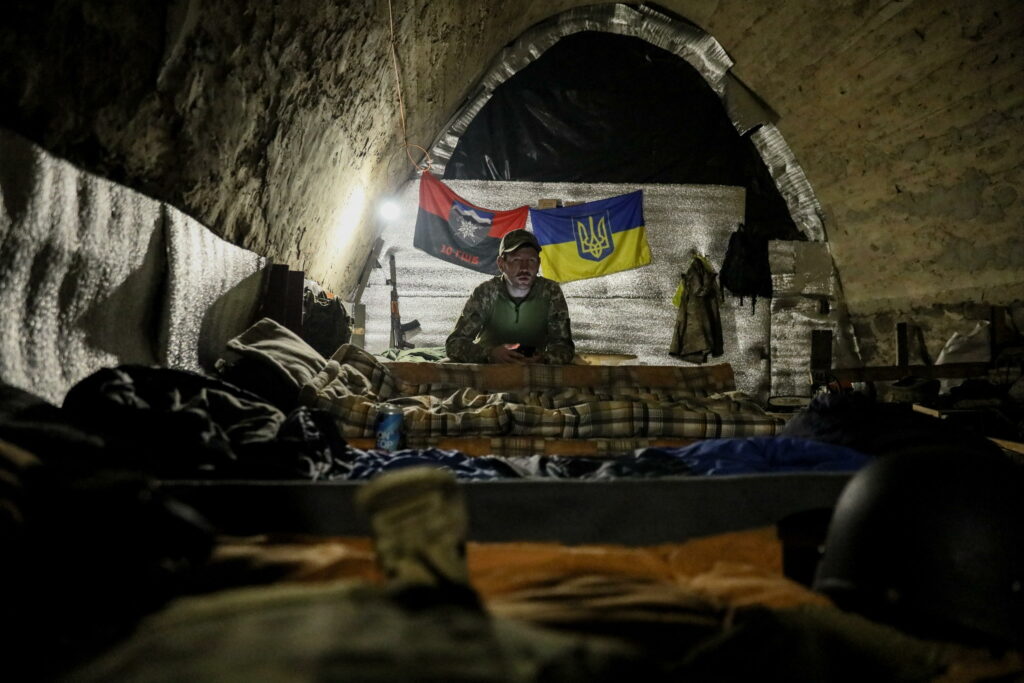 Members of the 10th Separate Mountain Assault Brigade 'Edelweiss', a unit of the Ukrainian Ground Forces, rest at an undisclosed location in the Bakhmut direction, Donetsk region, eastern Ukraine, 23 May 2023, amid the Russian invasion. The frontline city of Bakhmut, a key target for Russian forces, has seen heavy fighting for months. Russian troops on 24 February 2022, entered Ukrainian territory, starting a conflict that has provoked destruction and a humanitarian crisis.