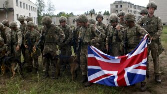 British Royal Marines participiate in the British-led Joint Expeditionary Force (JEF) exercise Baltic Protector 2019 in Skrunda, Latvia, 02 July 2019. The exercise involves 3,000 military personnel and 17 vessels from nine countries, including the Britain, Denmark, Estonia, Finland, Latvia, Lithuania, the Netherlands, Norway and Sweden.