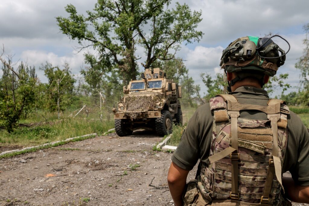 Recaptured Ukrainian village of Blahodatne, Donetsk region