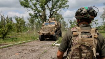 Recaptured Ukrainian village of Blahodatne, Donetsk region