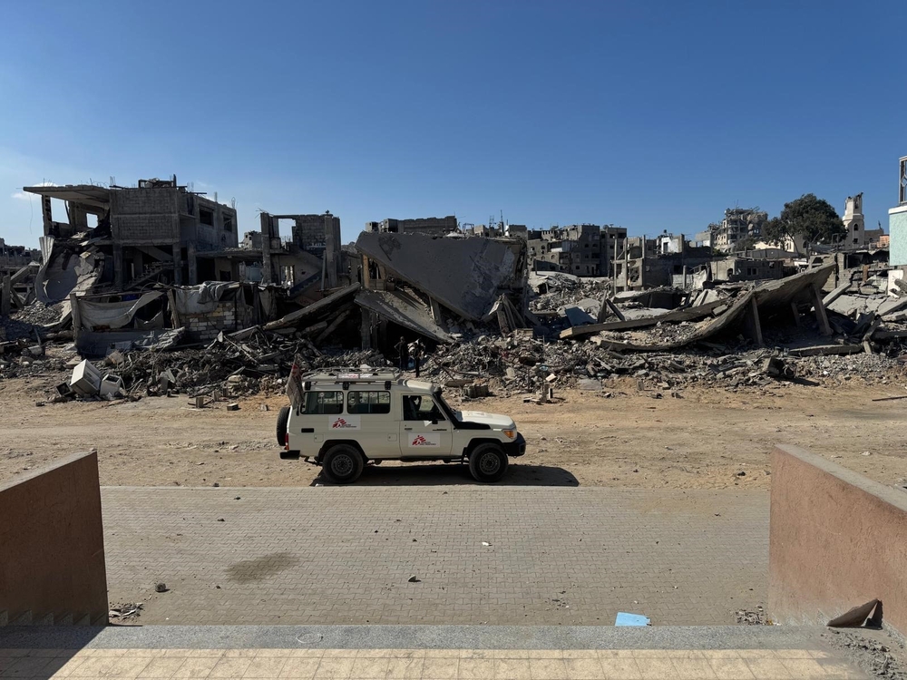 Un veicolo di Medici Senza Frontiere a Gaza City